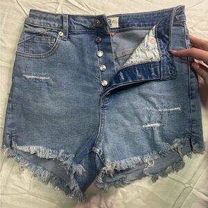 We The Free Blue | Frayed Denim Shorts | NWOT
